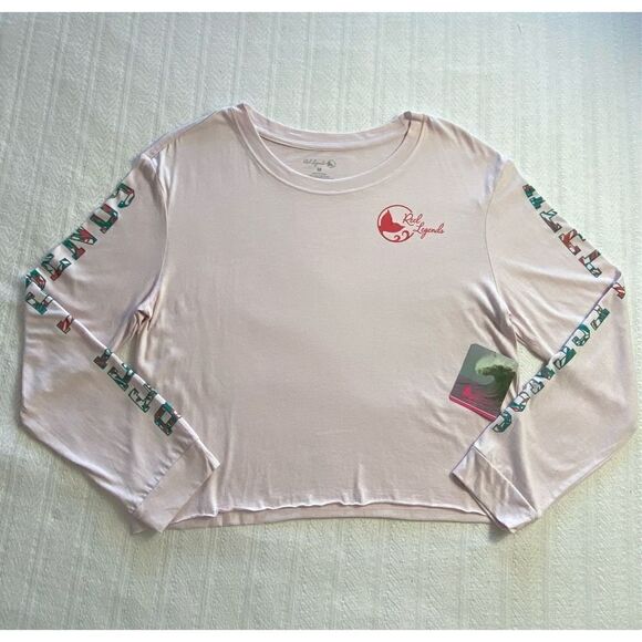 REEL LEGENDS Women’s XLARGE Logo Long Sleeve LIGHT PINK T-Shirt - Picture 4 of 8